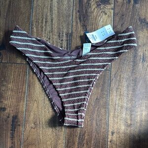 Abercrombie & Fitch Brown Striped Bikini Bottom